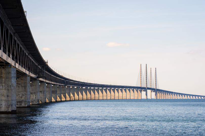 De Öresund-brug tussen Zweden en Denemarken.