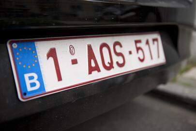 Illustration picture shows a car with a new Belgian Car number plate