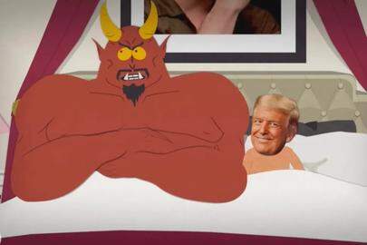 In ‘South Park’ deelt Donald Trump het bed met Satan.