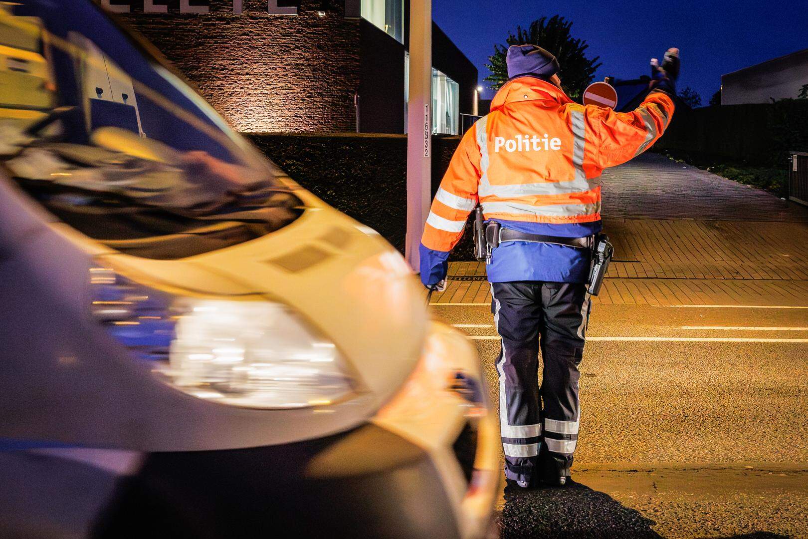 Illustration picture shows the kick-off of the 'West Flanders weekend without alcohol and drugs in traffic, on Friday 01 December 2023 in Kuurne. To highlight the start of the winter BOB campaign, the governor, together with the local and federal police in West Flanders, organises the annual West Flanders weekend without alcohol and drugs in traffic. BELGA PHOTO KURT DESPLENTER