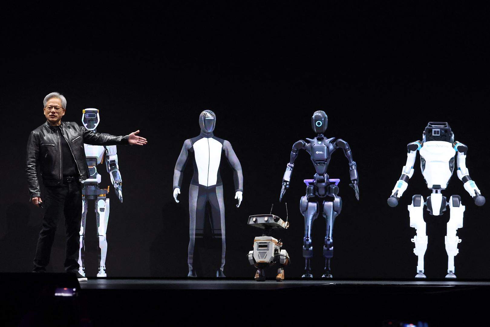 Nvidia, dat chips voor AI-infrastructuur levert, is met voorsprong de superman onder de technologiereuzen (op de foto: ceo Jensen Huang).
