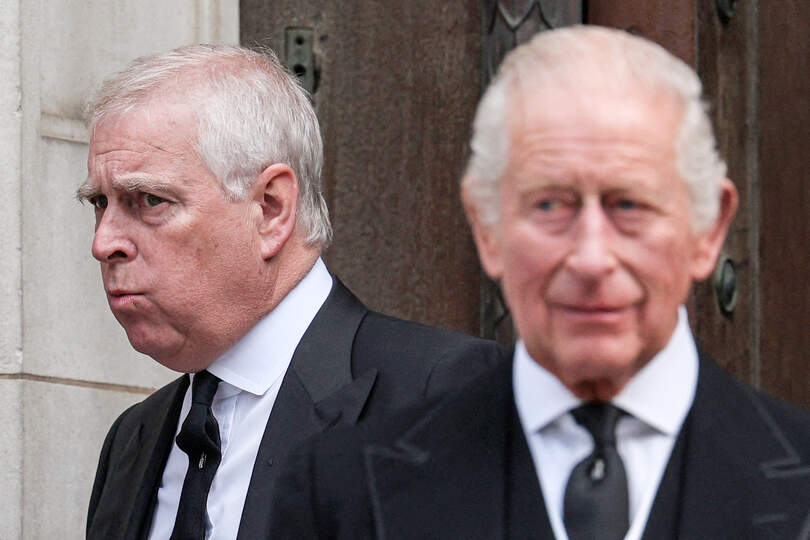 Britain's Prince Andrew, Duke of York (L) and Britain's King Charles III leave following a Requiem Mass, a Catholic funeral service, for the late Katharine, Duchess of Kent, at Westminster Cathedral in London on September 16, 2025. Britain's Duchess of Kent, known for her links to the Wimbledon tennis tournament and for anonymously teaching music at a primary school. The duchess, a talented pianist, organist and singer, was born Katharine Worsley into an aristocratic family in Yorkshire, northern England.
Adrian Dennis / AFP