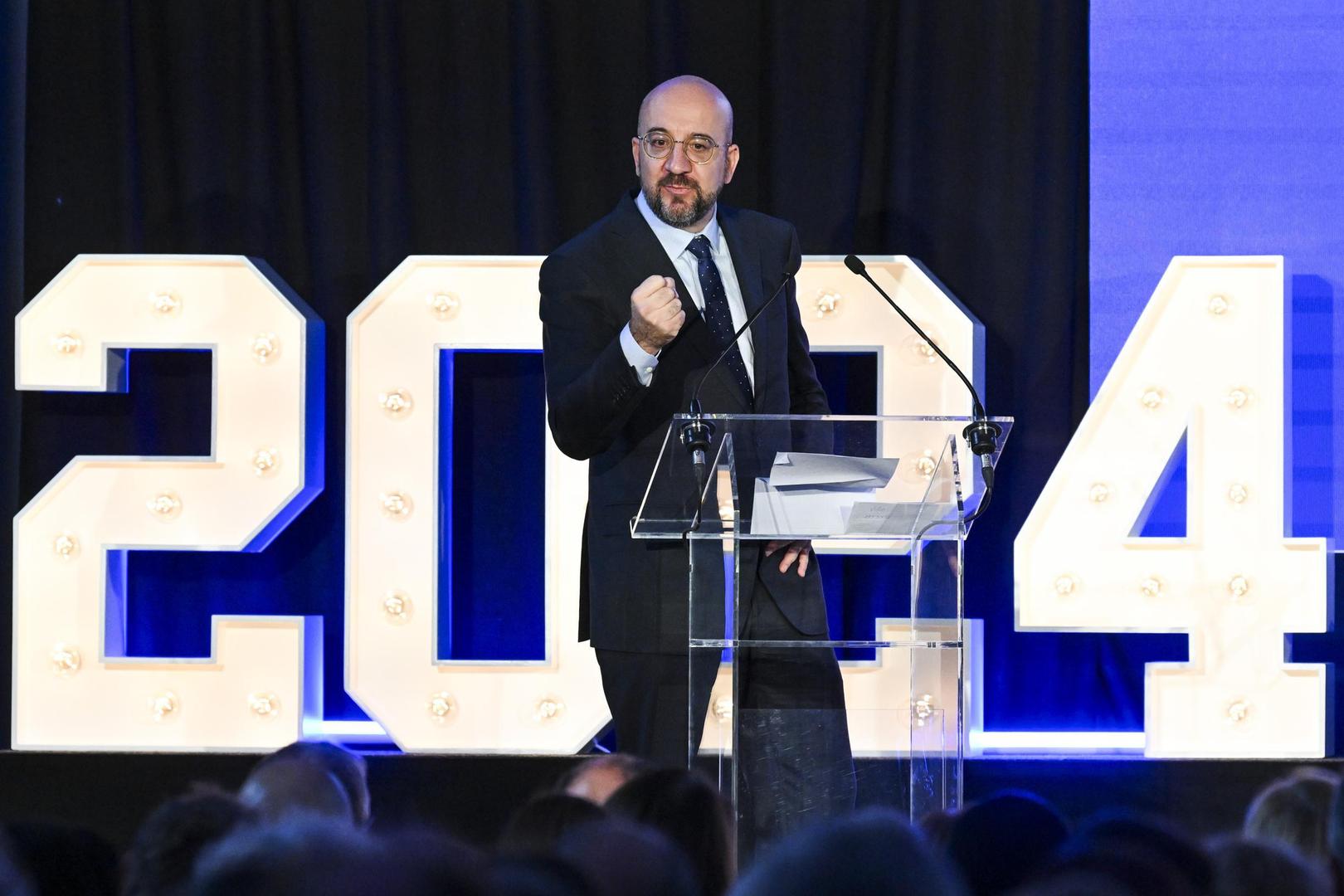Charles Michel op het nieuwjaarscongres van de MR.