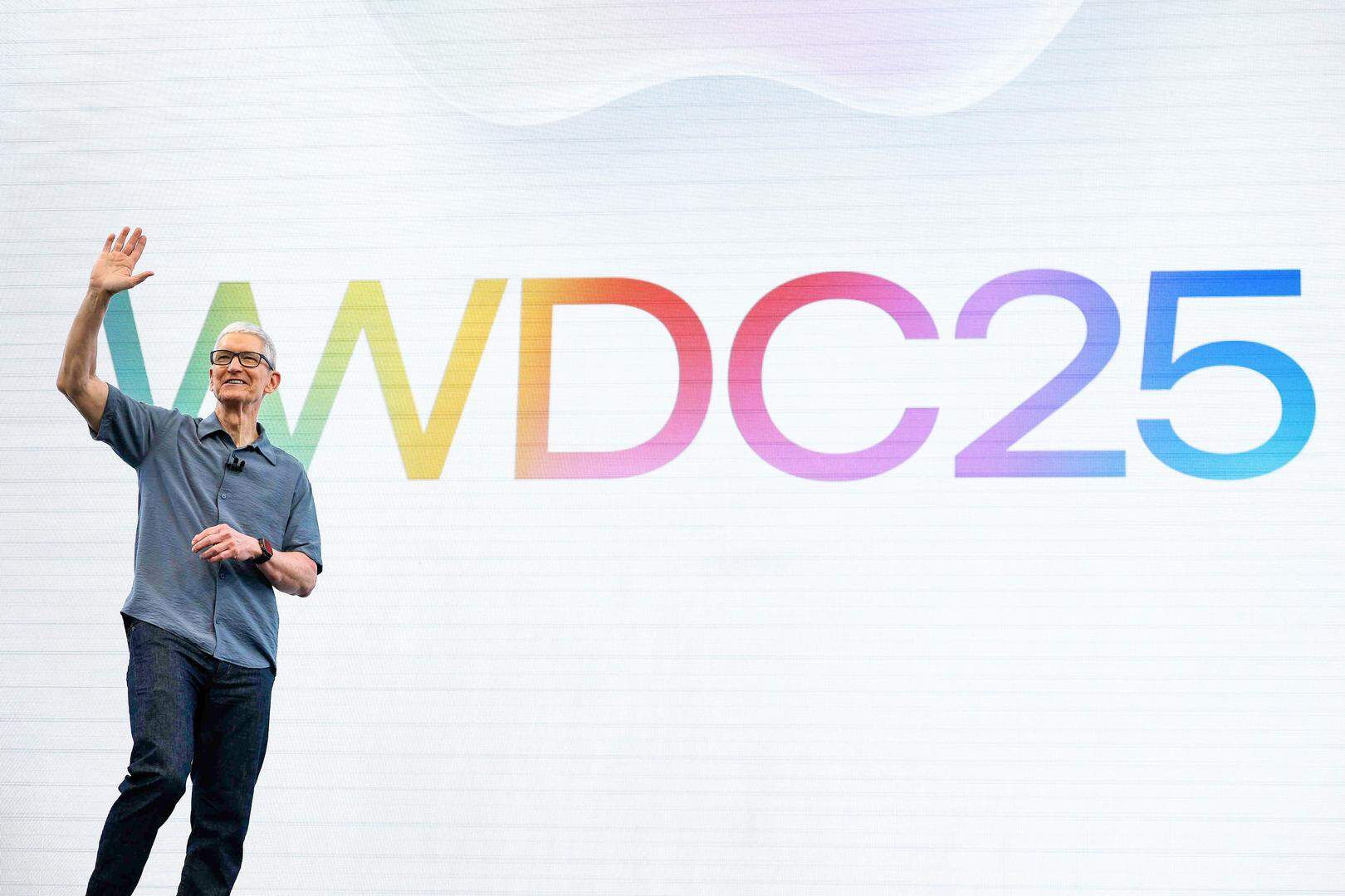 CUPERTINO, CALIFORNIA - JUNE 09: Apple CEO Tim Cook speaks during the Apple Worldwide Developers Conference (WWDC) on June 09, 2025 in Cupertino, California. Cook kicked off the annual Apple WWDC conference, which runs through June 13. Apple is expected to announce design and fuctionality updates to the operating system of its various products.   Justin Sullivan/Getty Images/AFP (Photo by JUSTIN SULLIVAN / GETTY IMAGES NORTH AMERICA / Getty Images via AFP)