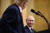 US President Donald Trump and Russia's President Vladimir Putin attend a joint press conference after a meeting at the Presidential Palace in Helsinki, on July 16, 2018. 
Brendan SMIALOWSKI / AFP