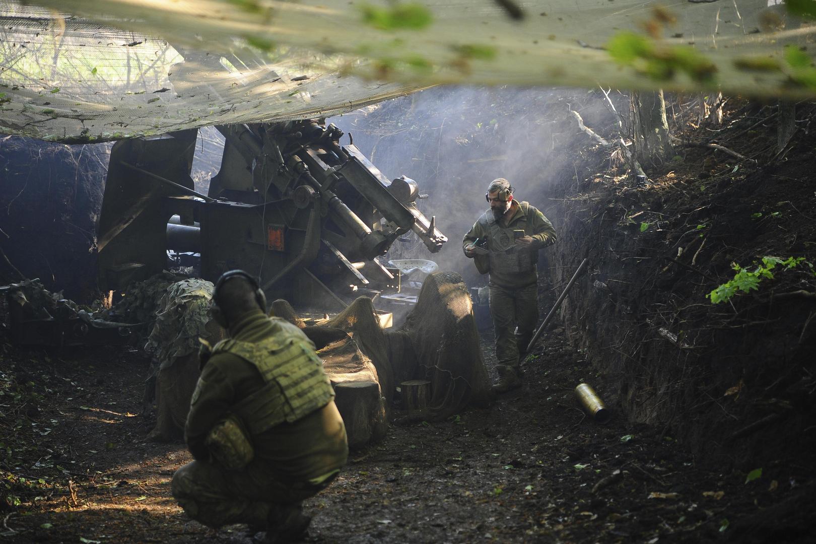 In this photo, taken on May 23, 2025 and provided by Ukraine's 127th Separate Brigade of the Territorial Defence press service, soldiers fire a canon towards Russian army positions near Kharkiv, Ukraine, Friday, May 23, 2025, (Anatolii Lysianskyi/Ukraine's 127th Separate Brigade via AP)