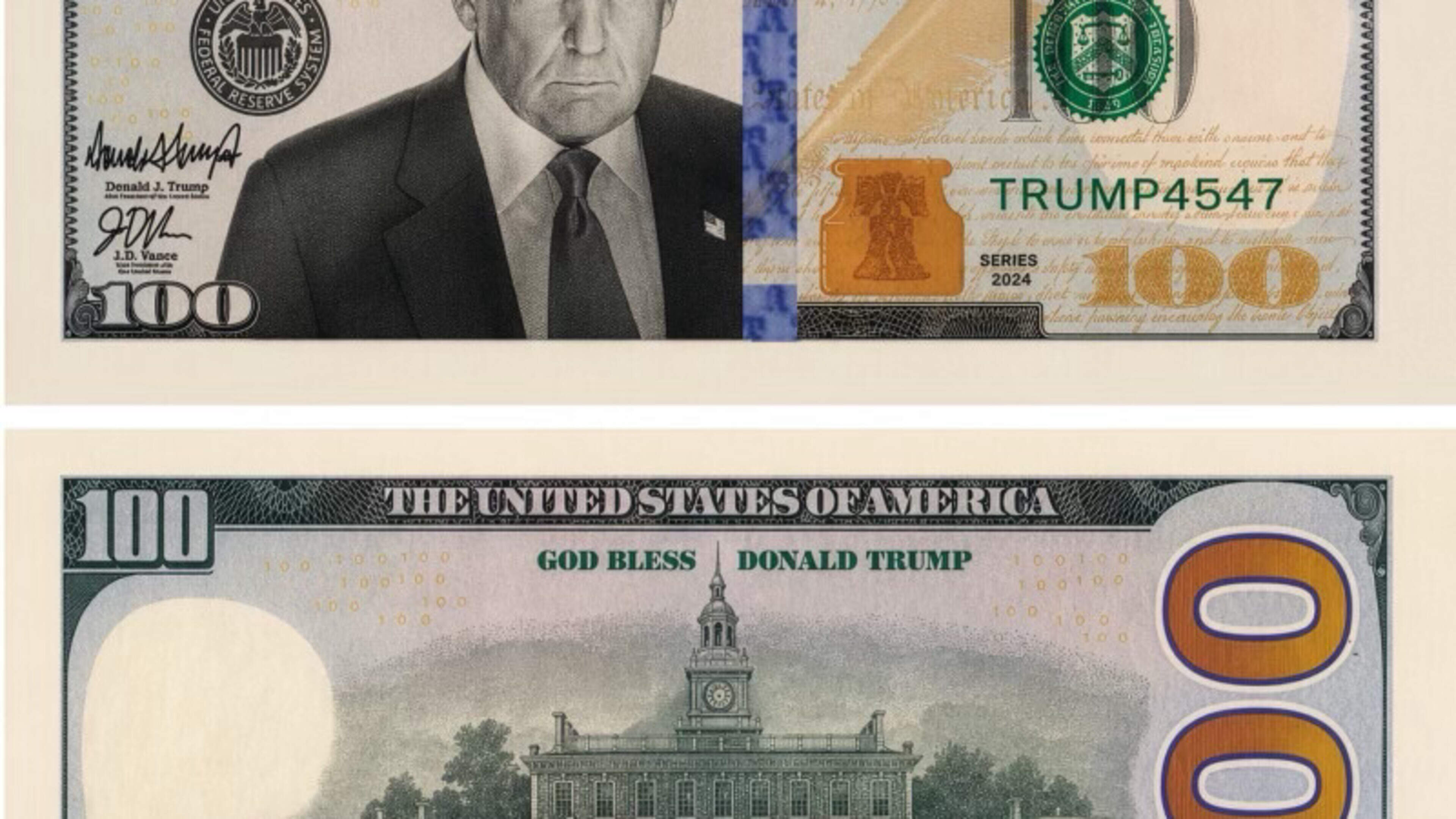Trump wil nieuw biljet van 250 dollar met zijn eigen gezicht op