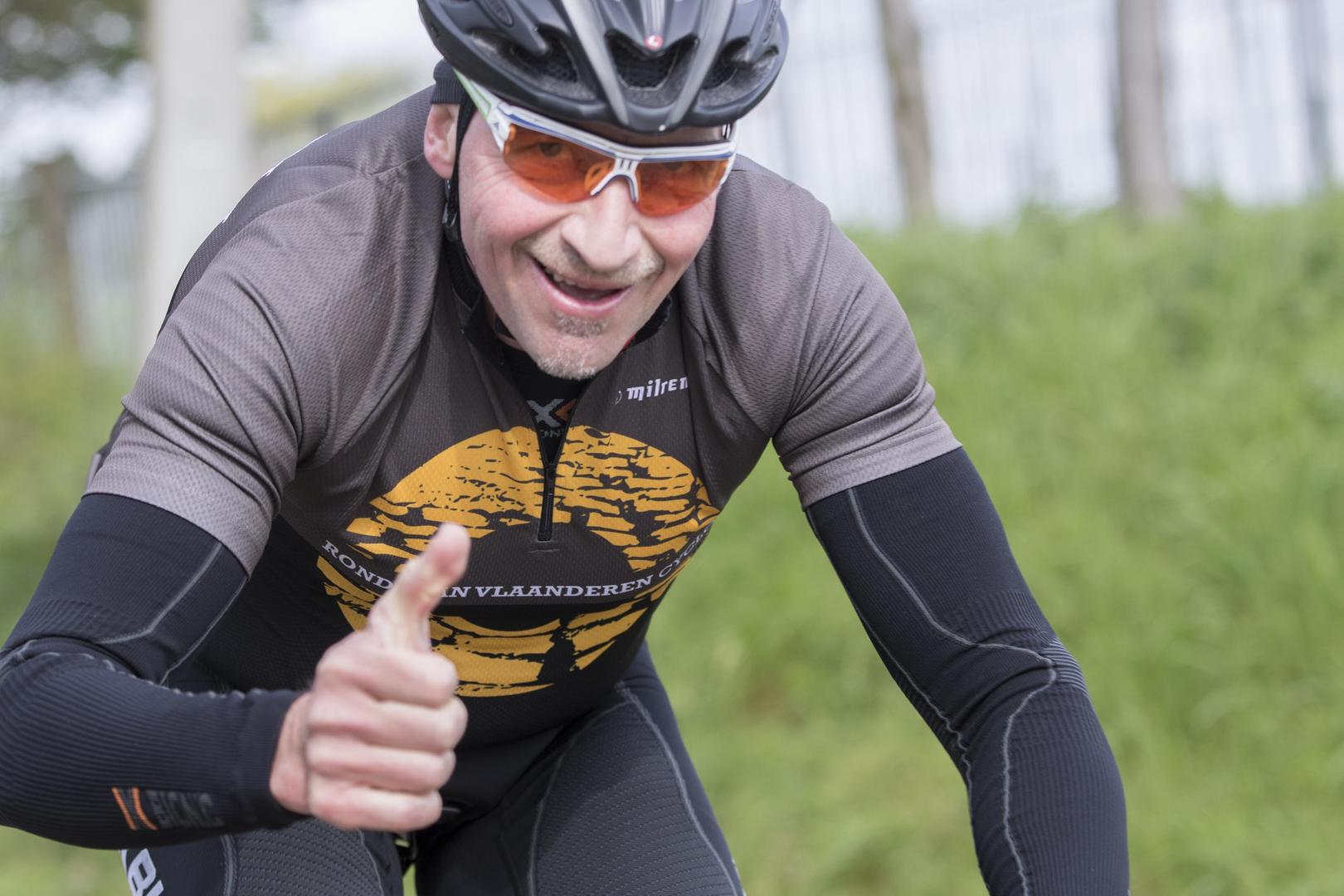 Ludo Dierckxsens tijdens de Ronde van Vlaanderen voor wielertoeristen, enkele jaren geleden.