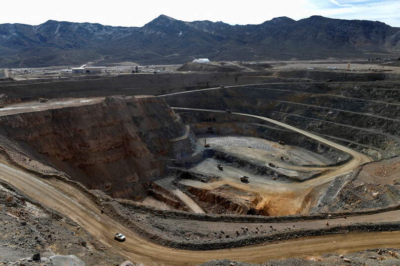 A view of the MP Materials rare earth open-pit mine in Mountain Pass, California, U.S. January 30, 2020. Picture taken January 30, 2020. REUTERS/Steve Marcus