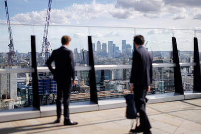 De skyline van de Londense City. 